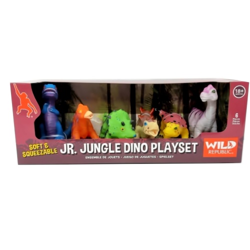 Jr. Jungle Dino Playset 6pcs. Soft & Squeezable Wild Republic