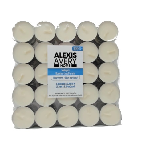 Tealights 100pk. Unscented Alexis Avery