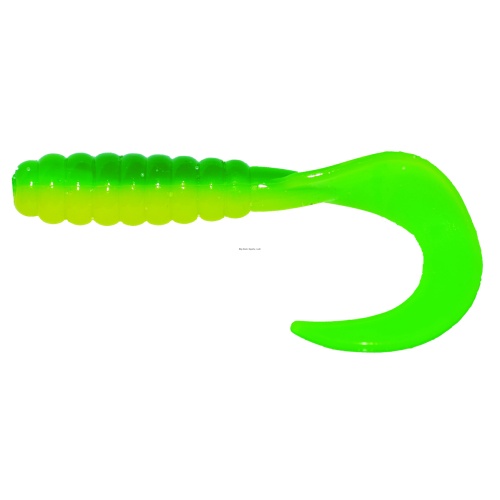 3 Curl Tail Grub Green/Yellow 10 per pack