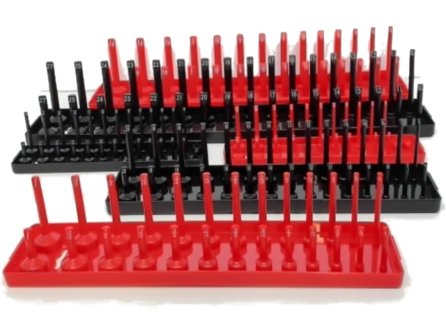 Socket Organizer 6pk. Black/Red Plastic (or $2.99, $3.99, $4.99ea)