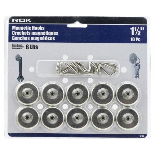 Magnetic hooks 10 pc 1.5 inch holds up to 8lbs
