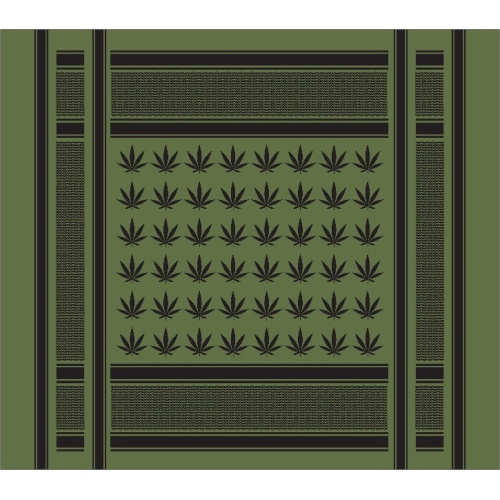 Shemagh head wrap - cannabis leaf