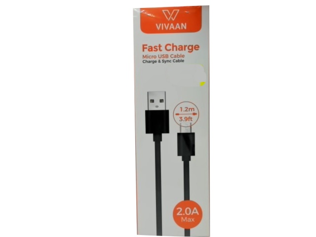 USB to micro USB fast charge cable 1.2m 3.9 feet 2.0A max