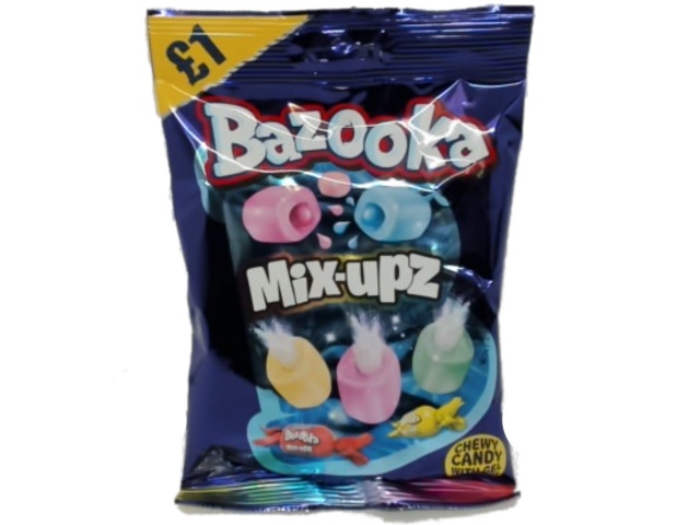 Bazooka Mix-upz Chewy Candy w/Gel Or Powder 120g.