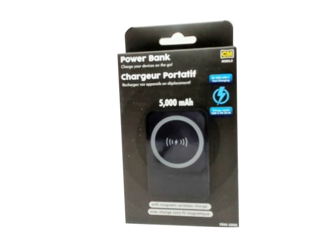 Power bank 5,000 mAh with magnetic wireless charging - PD 20W Type-C charging