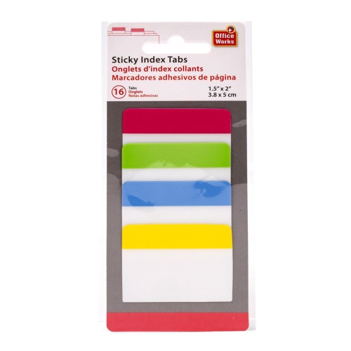 O.WKs. 16-sheets Sticky Index tab 5 x 3.8 cm, 4C, OOP