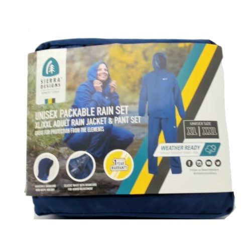 Packable Rain Set Xl Unisex Blue Adult Sierra Design