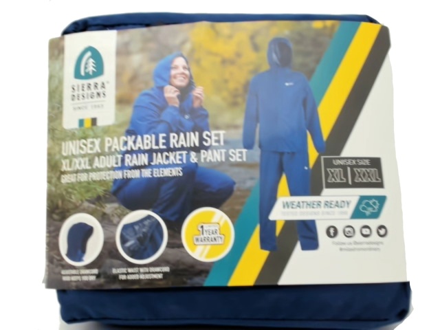 Packable Rain Set Xl Unisex Blue Adult Sierra Design