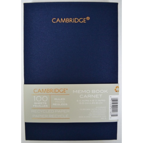 CAMBRIDGE MEMO BOOK 100SHTS 5-1/2x8-1/5