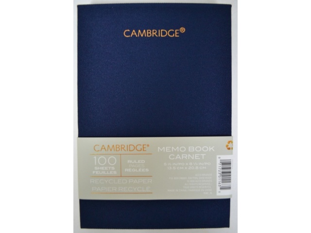 CAMBRIDGE MEMO BOOK 100SHTS 5-1/2x8-1/5\