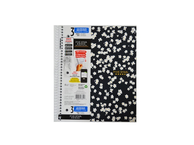 FIVE STAR 3 SUBJECT 150 SHTS NOTEBOOK 11 X 8 1/2\