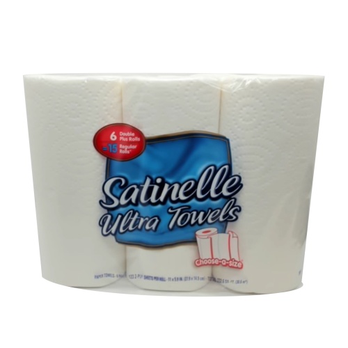 Paper Towels 6 Double Rolls Satinelle Ultra Towels