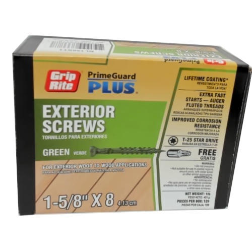 Exterior Screws 1-5/8 X 8 Green 1lb