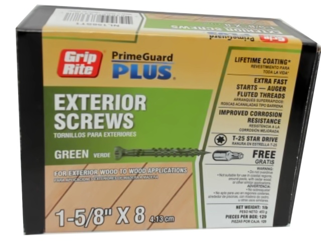 Exterior Screws 1-5/8 X 8 Green 1lb\