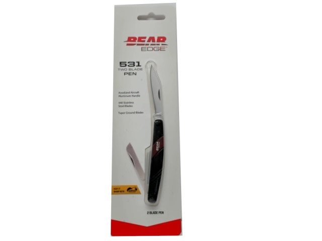 Two Blade Pen Knife 3 Anodized Aircraft Aluminum Bear Edge\