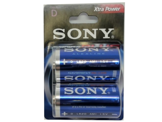 Battery Alkaline D 2pk. Sony Stamina Plus