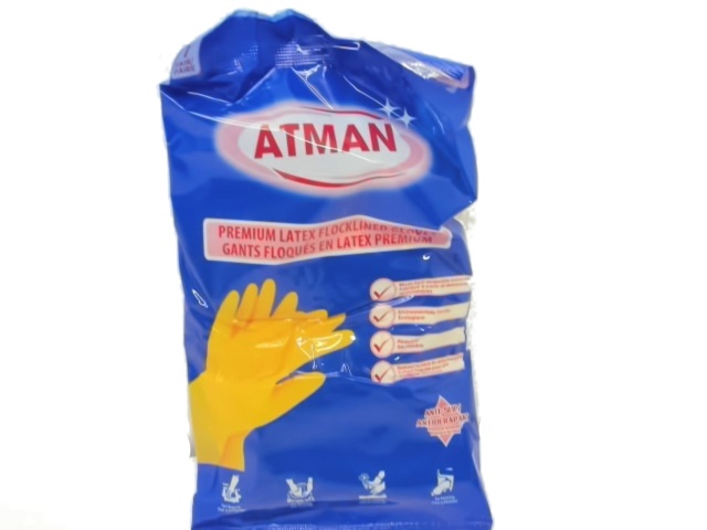 Dishwashing Gloves Large Premium Latex Flockloined Atman