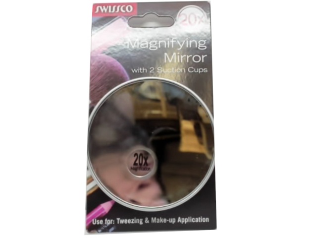 Magnifying Mirror W/2 Suction Cups 20x Swissco