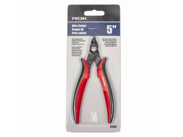 Wire cutter 5 inch flush cutting spring loaded cuts up to 18 gauge