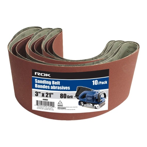 sanding belt 3x21 80 grit 10 pack