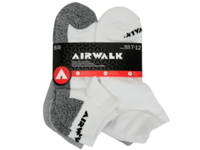 Socks Men\'s Low Cut 6pk. Black/White/Grey Ass\'t Airwalk
