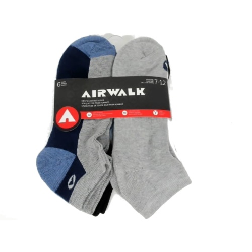 Socks Men's Low Cut 6pk. Blue/Grey/Black/White Airwalk