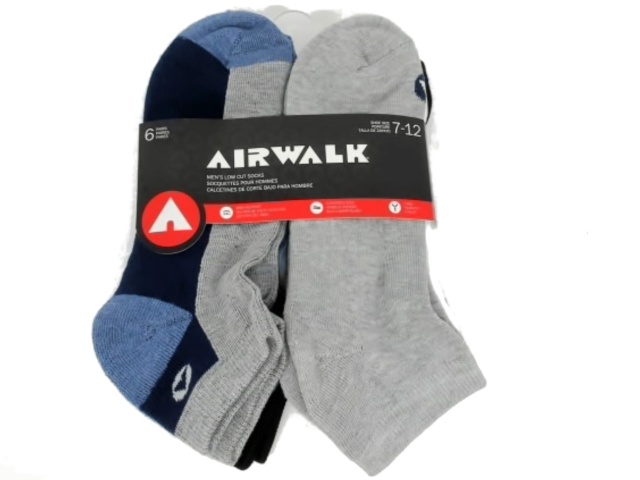 Socks Men\'s Low Cut 6pk. Blue/Grey/Black/White Airwalk