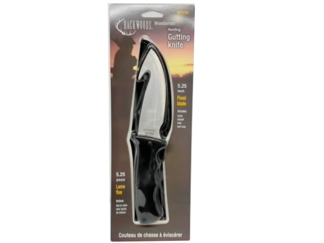 Hunting Gutting Knife 5.25 Fixed Blade W/sheath Backwoods\