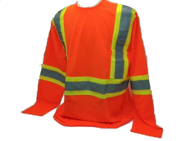Work Shirt X-large Long Sleeve Hi Viz Orange Polyester