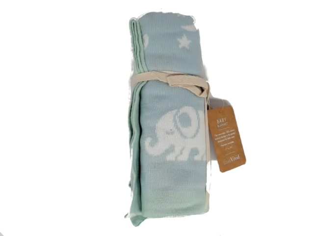 Baby Blanket Reversible Ellie Elephant 31x39\