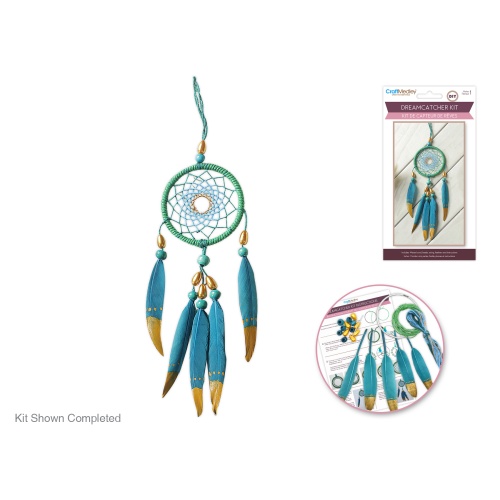 Craft Medley Kit: DIY Dream Catcher w/Beads A) Turquoise