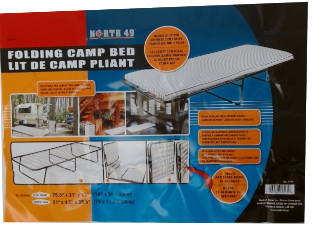 Folding camp bed