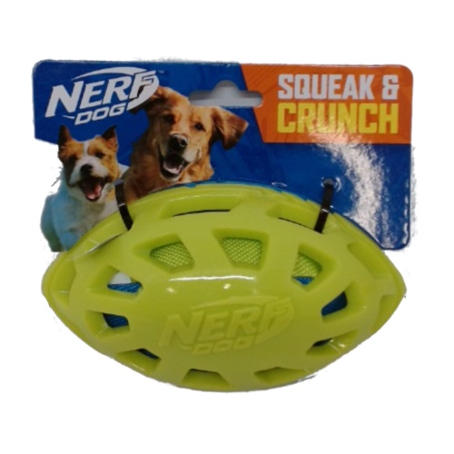 Dog Toy Squeak & Crunch Football Nerf Dog