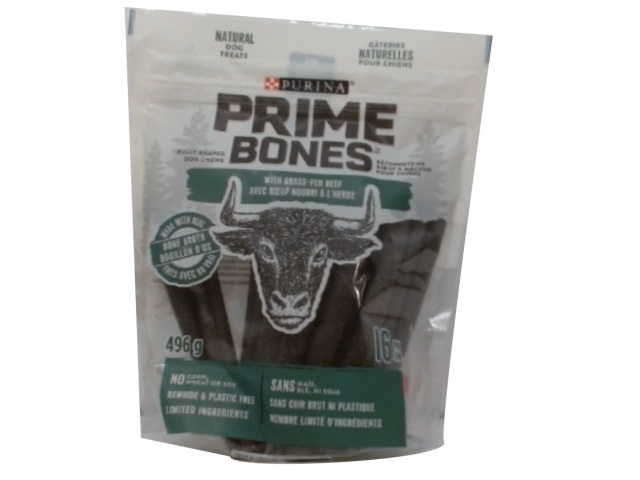 Dog Treats Prime Bones Beef 16pk. 496g. Purina