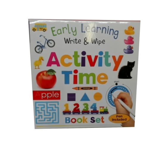 Activity Time Book Set Early Learning Write & Wipe W/pen