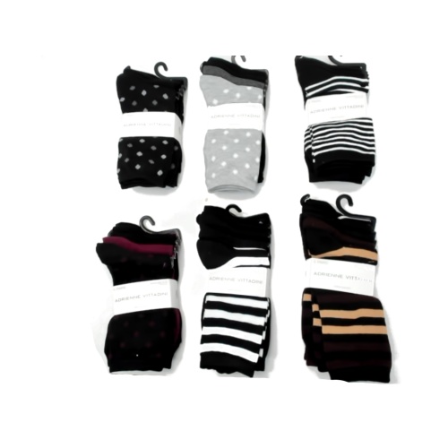 Socks Ladies 5pk. Patterns Assorted Adrienne Vittadini (endcap)