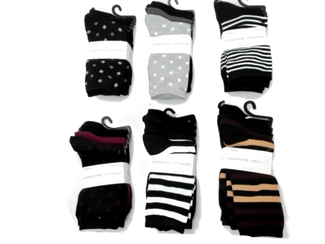 Socks Ladies 5pk. Patterns Assorted Adrienne Vittadini (endcap)