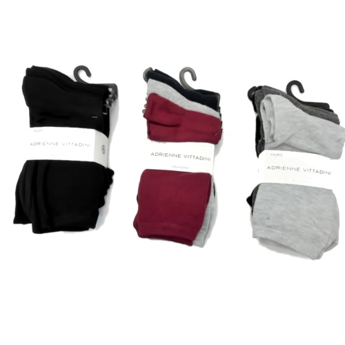 Socks Ladies 5pk. Solid Colours Adrienne Vittadini (ENDCAP)