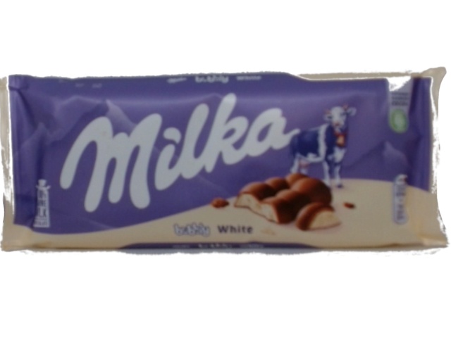 Milka Chocolate Bar Bubbly White 95g.