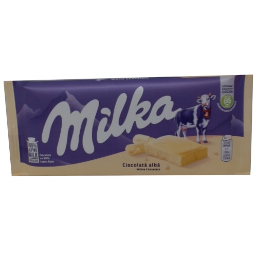 Milka Chocolate Bar White Chocolate 100g.