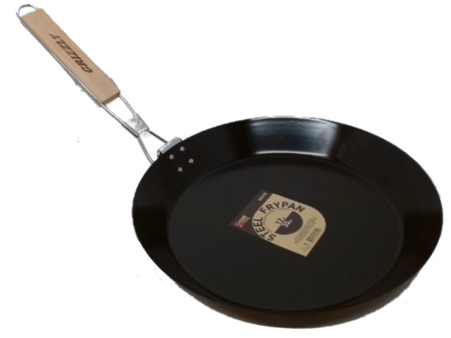 Steel Fry Pan 12 Non Stick w/Folding Handle Grizzly Outdoor\