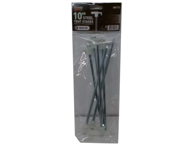 Steel Tent Stakes 10 6pk. Glow In The Dark Top Grizzly Outdoors\