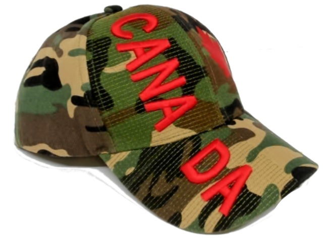 Canada Cap Camo w/Red Letters