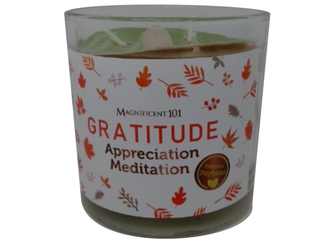 Jar Candle 14oz. 3 Wick Gratitude Appreciation Meditation Soybean
