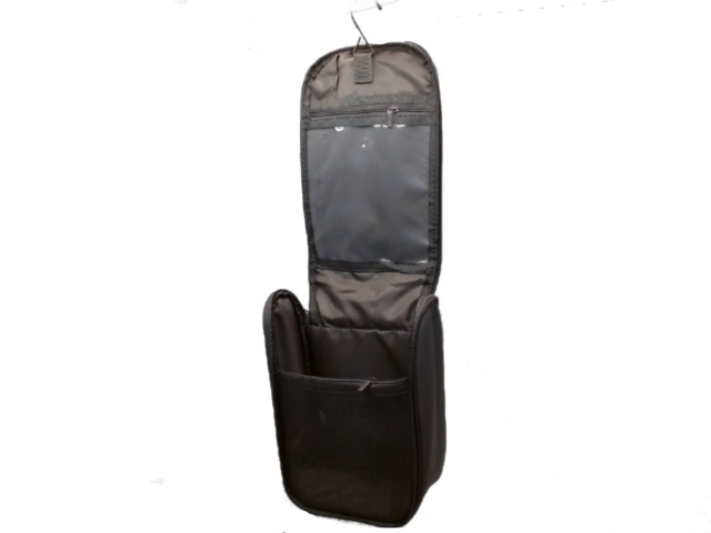 Toiletry bag - 6x9x3.5 inch - unzips to a hangable organizer