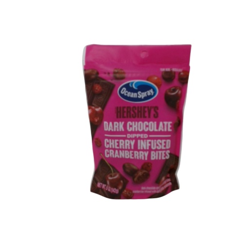 Dark Chocolate Dipped Cherry Infused Cranberry Bites 142g. Hersey's Ocean Spray