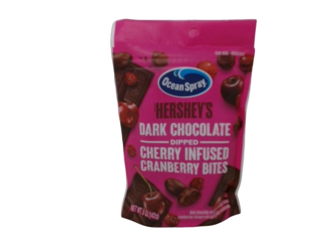 Dark Chocolate Dipped Cherry Infused Cranberry Bites 142g. Hersey\'s Ocean Spray