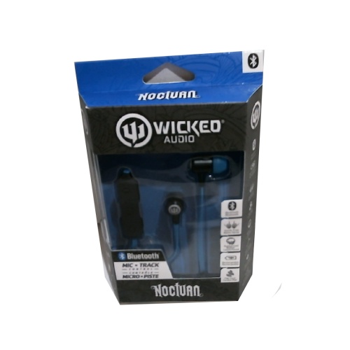 Earbuds w/Mic Blue Nocturn Bluetooth Wicked Audio