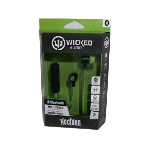 Earbuds w/Mic Green Nocturn Bluetooth Wicked Audio
