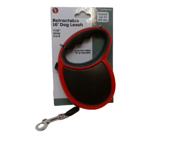 Retractable Dog Leash Red 7/16 Wide Cord 66lbs. Comfort Grip Handle\